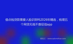 借点钱贷款需要人脸识别吗2026年精选，梳理五个网贷无视不查征信app