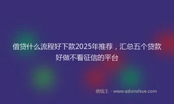 借贷什么流程好下款2025年推荐，汇总五个贷款好做不看征信的平台