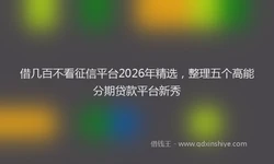 借几百不看征信平台2026年精选，整理五个高能分期贷款平台新秀