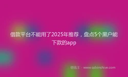 借款平台不能用了2025年推荐，盘点5个黑户能下款的app