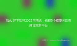 借么 好下款吗2025年精选，梳理5个摆脱欠款束缚贷款新平台