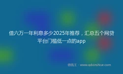 借六万一年利息多少2025年推荐，汇总五个网贷平台门槛低一点的app