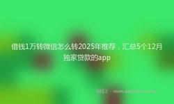借钱1万转微信怎么转2025年推荐，汇总5个12月独家贷款的app