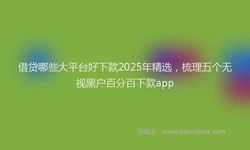 借贷哪些大平台好下款2025年精选，梳理五个无视黑户百分百下款app