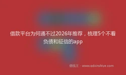 借款平台为何通不过2026年推荐，梳理5个不看负债和征信的app