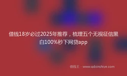 借钱18岁必过2025年推荐，梳理五个无视征信黑白100%秒下网贷app