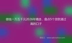 借钱一万五千元2026年精选，盘点5个贷款通过高的口子