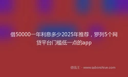 借50000一年利息多少2025年推荐，罗列5个网贷平台门槛低一点的app