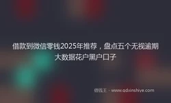 借款到微信零钱2025年推荐，盘点五个无视逾期大数据花户黑户口子