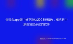 借现金app哪个好下款快2025年精选，概括五个黑白贷款必过的软件