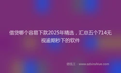 借贷哪个容易下款2025年精选，汇总五个714无视逾期秒下的软件