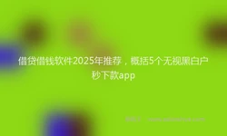 借贷借钱软件2025年推荐，概括5个无视黑白户秒下款app