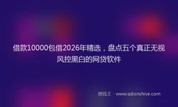 借款10000包借2026年精选，盘点五个真正无视风控黑白的网贷软件