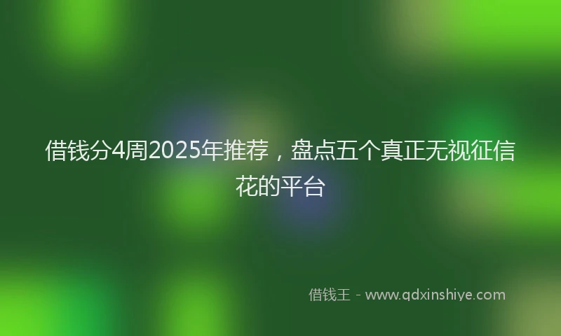 借钱分4周2025年推荐,盘点五个真正无视征信花的平台