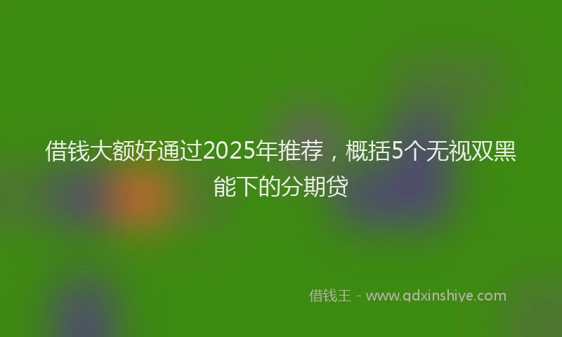 借钱大额好通过2025年推荐，概括5个无视双黑能下的分期贷