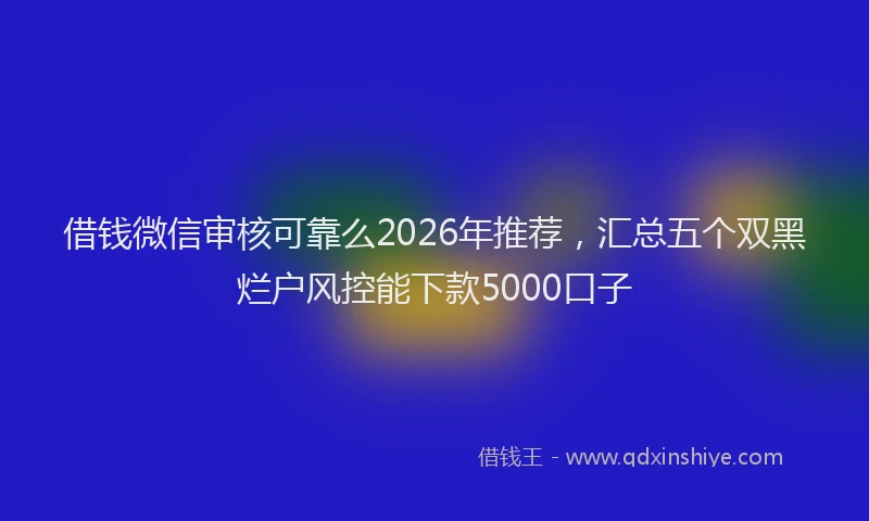 借钱微信审核可靠么2026年推荐,汇总五个双黑烂户风控能下款5000口子