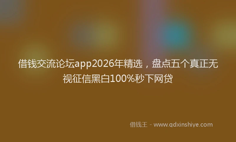 借钱交流论坛app2026年精选，盘点五个真正无视征信黑白100%秒下网贷