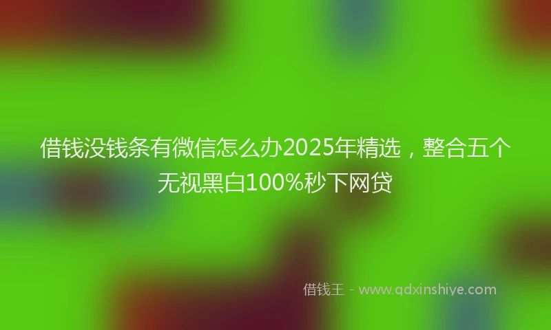 借钱没钱条有微信怎么办2025年精选，整合五个无视黑白100%秒下网贷