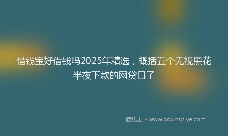 借钱宝好借钱吗2025年精选，概括五个无视黑花半夜下款的网贷口子