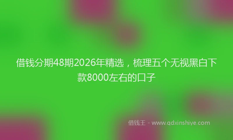 借钱分期48期2026年精选,梳理五个无视黑白下款8000左右的口子