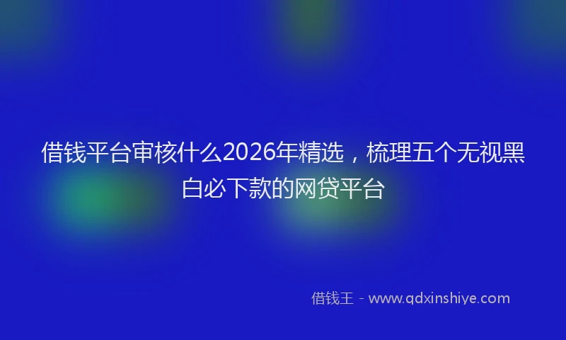 借钱平台审核什么2026年精选，梳理五个无视黑白必下款的网贷平台