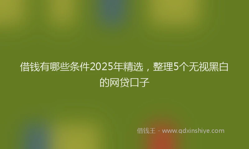 借钱有哪些条件2025年精选，整理5个无视黑白的网贷口子