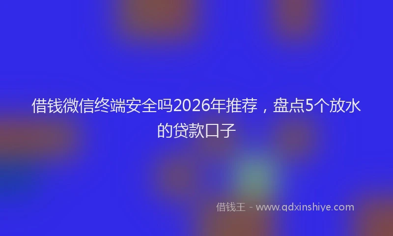 借钱微信终端安全吗2026年推荐，盘点5个放水的贷款口子
