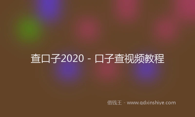 查口子2020 - 口子查视频教程