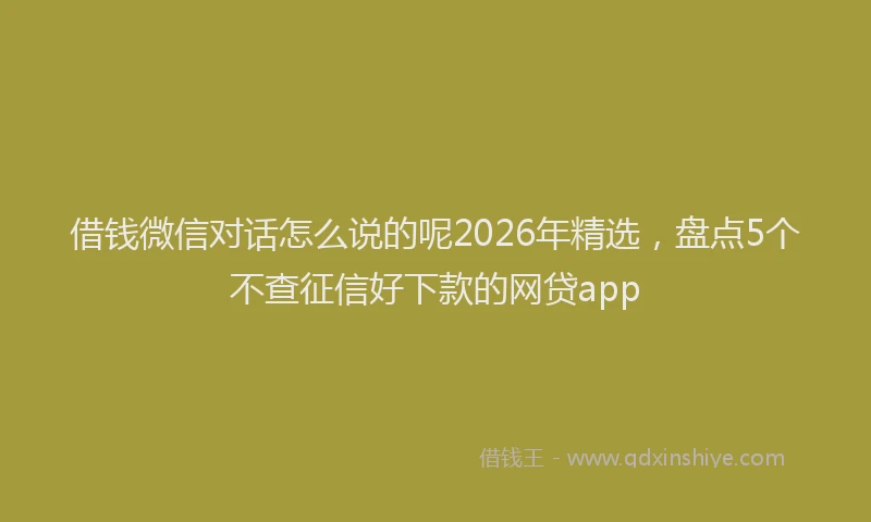 借钱微信对话怎么说的呢2026年精选，盘点5个不查征信好下款的网贷app