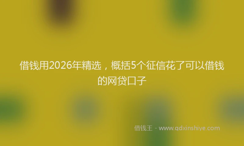 借钱用2026年精选，概括5个征信花了可以借钱的网贷口子