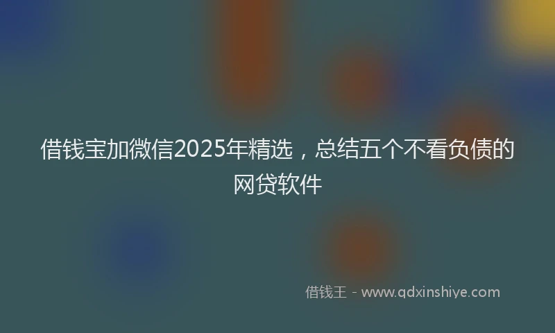 借钱宝加微信2025年精选，总结五个不看负债的网贷软件