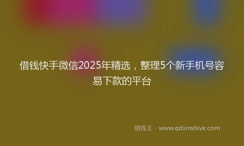 借钱快手微信2025年精选，整理5个新手机号容易下款的平台