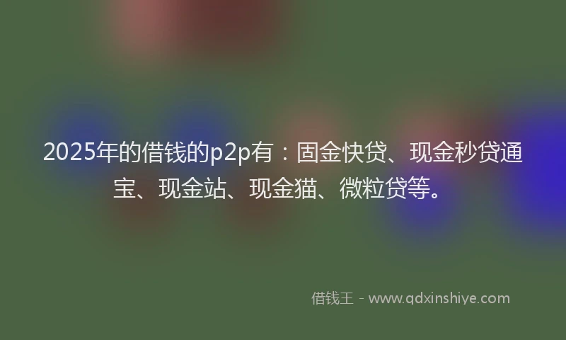 2025年的借钱的p2p有：固金快贷、现金秒贷通宝、现金站、现金猫、微粒贷等。