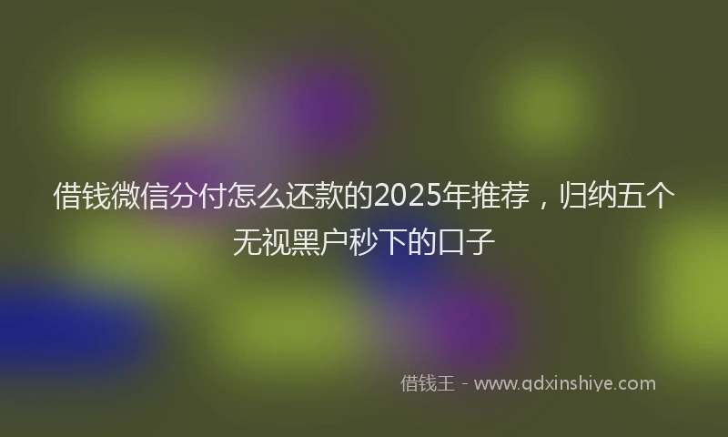 借钱微信分付怎么还款的2025年推荐，归纳五个无视黑户秒下的口子