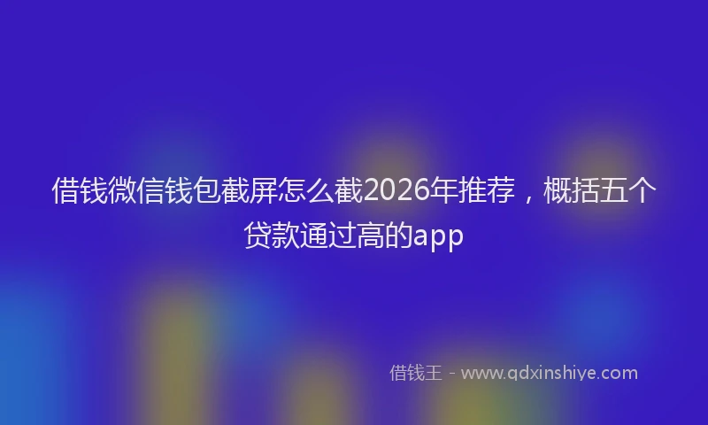 借钱微信钱包截屏怎么截2026年推荐，概括五个贷款通过高的app