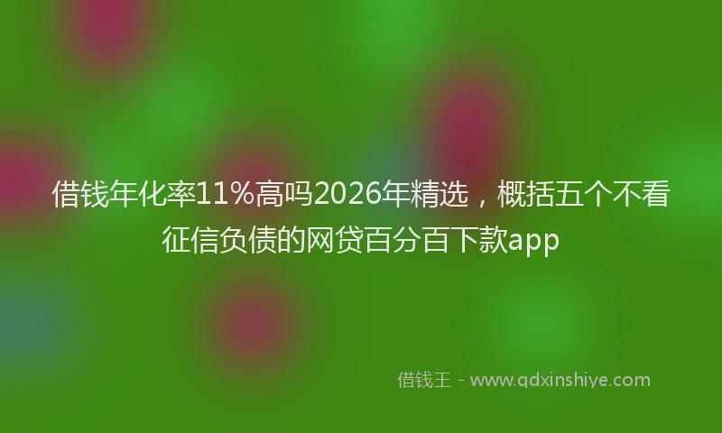 借钱年化率11%高吗2026年精选，概括五个不看征信负债的网贷百分百下款app