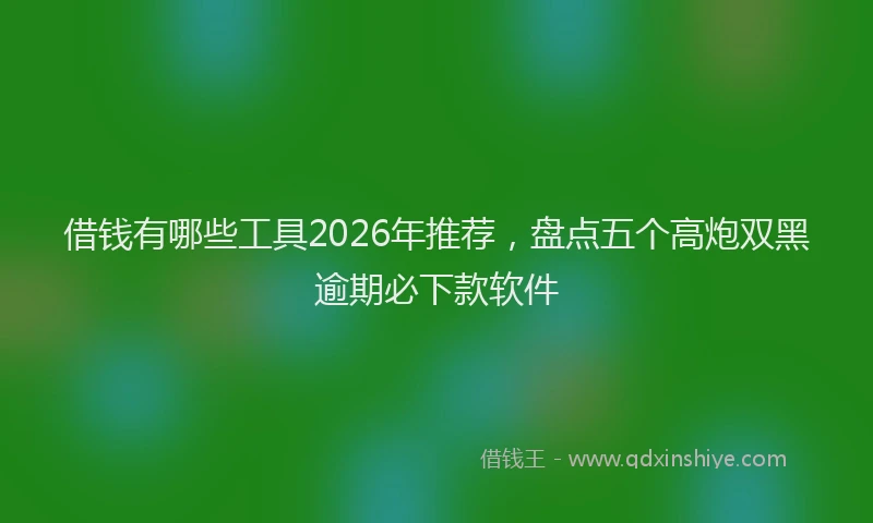 借钱有哪些工具2026年推荐，盘点五个高炮双黑逾期必下款软件