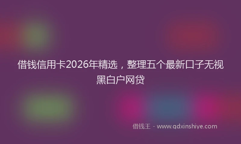 借钱信用卡2026年精选，整理五个最新口子无视黑白户网贷