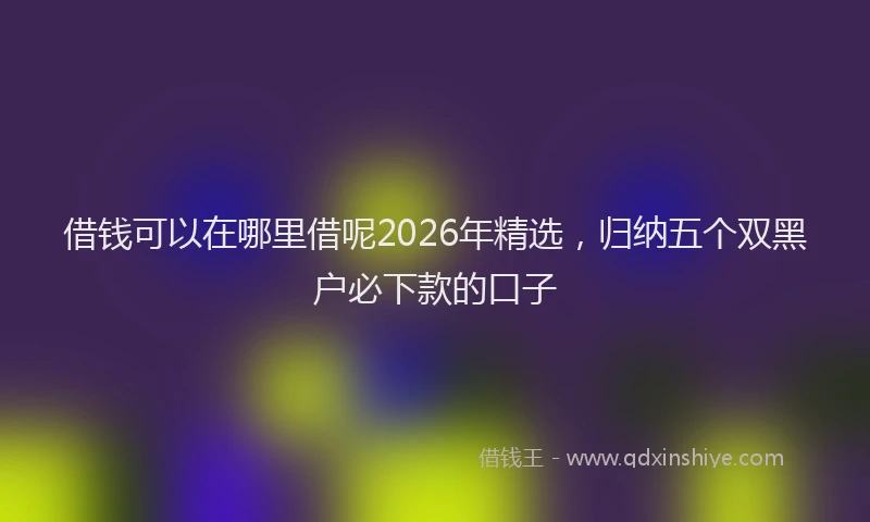 借钱可以在哪里借呢2026年精选,归纳五个双黑户必下款的口子