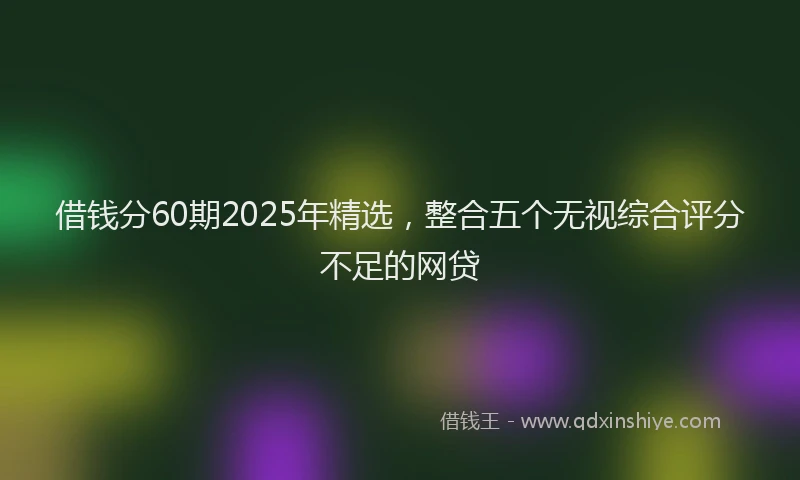 借钱分60期2025年精选,整合五个无视综合评分不足的网贷
