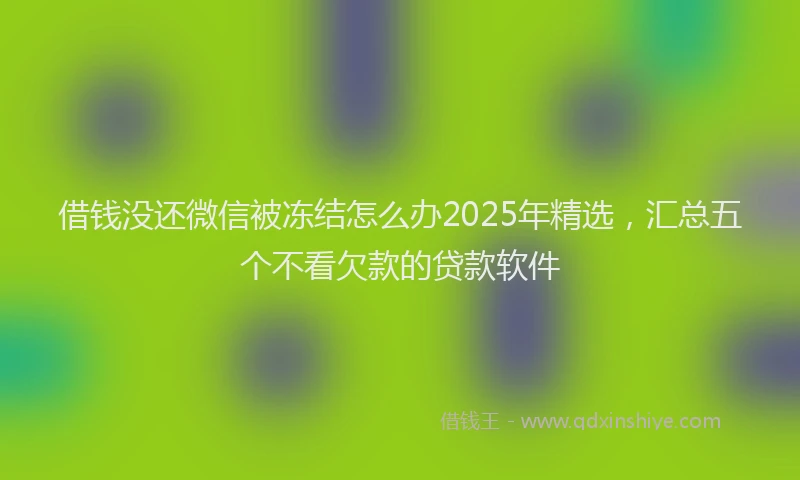 借钱没还微信被冻结怎么办2025年精选，汇总五个不看欠款的贷款软件