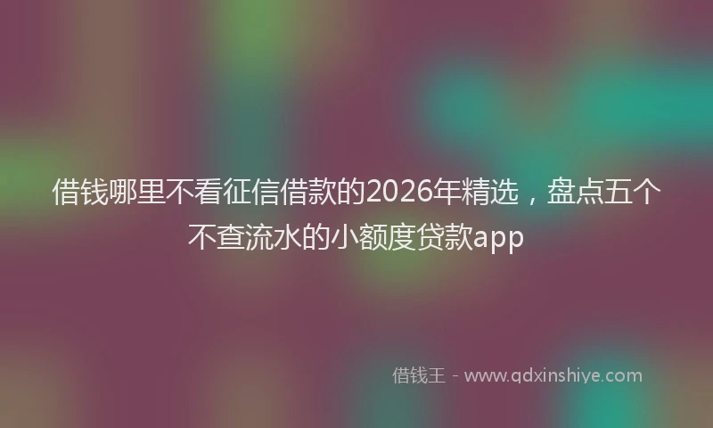 借钱哪里不看征信借款的2026年精选,盘点五个不查流水的小额度贷款app