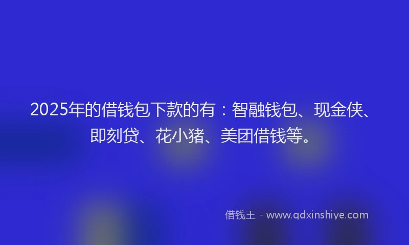 2025年的借钱包下款的有：智融钱包、现金侠、即刻贷、花小猪、美团借钱等。