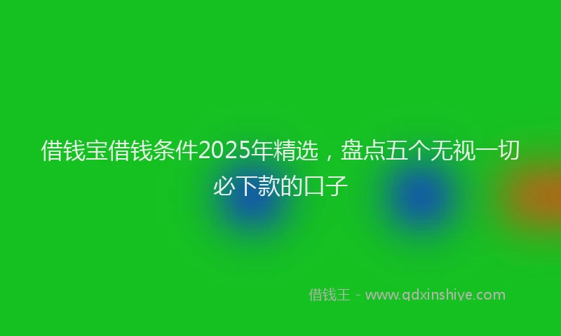 借钱宝借钱条件2025年精选，盘点五个无视一切必下款的口子