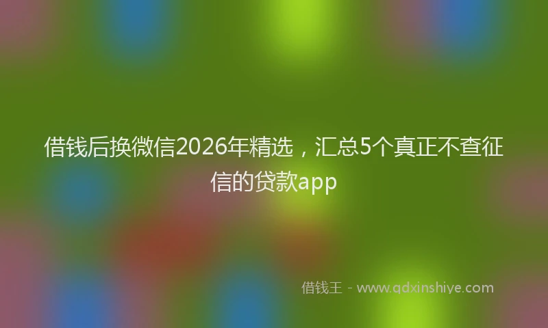 借钱后换微信2026年精选,汇总5个真正不查征信的贷款app