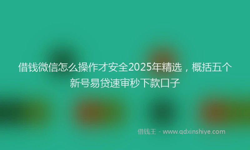 借钱微信怎么操作才安全2025年精选,概括五个新号易贷速审秒下款口子