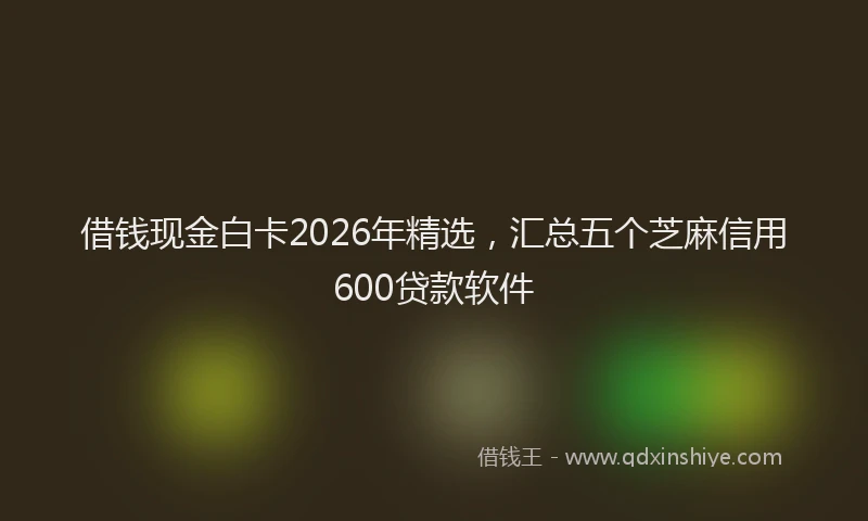 借钱现金白卡2026年精选，汇总五个芝麻信用600贷款软件