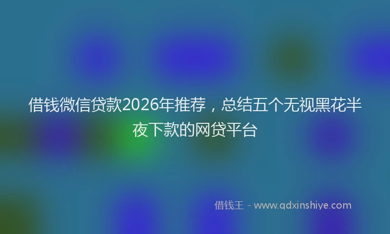借钱微信贷款2026年推荐，总结五个无视黑花半夜下款的网贷平台
