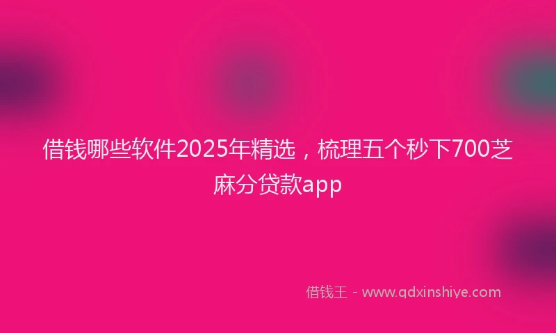 借钱哪些软件2025年精选,梳理五个秒下700芝麻分贷款app