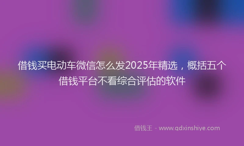 借钱买电动车微信怎么发2025年精选，概括五个借钱平台不看综合评估的软件